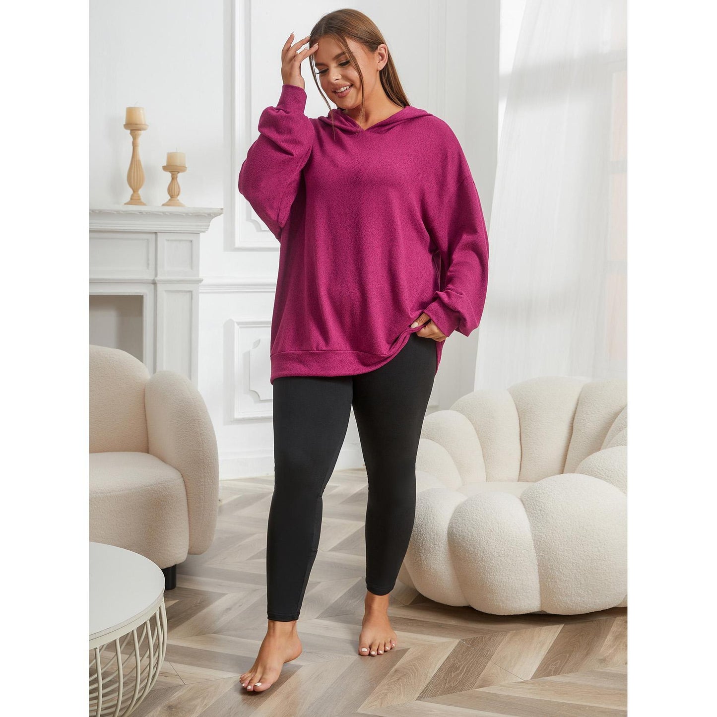 Curvy Light Sweatshirt Two Piece Set