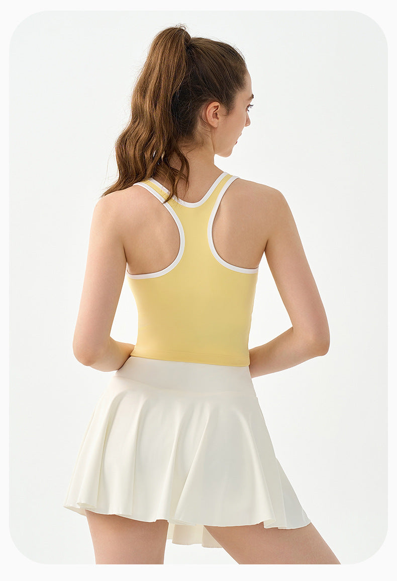 Yoga Vest Top With Chest Pads