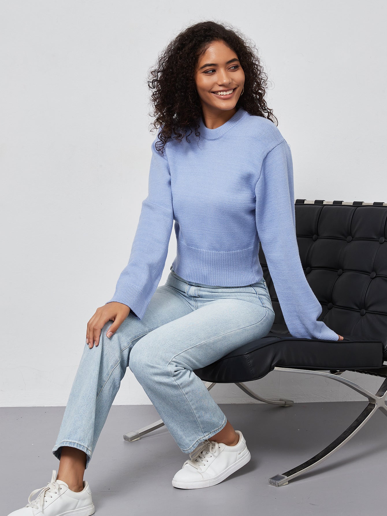 Blue Crew neck Sweater
