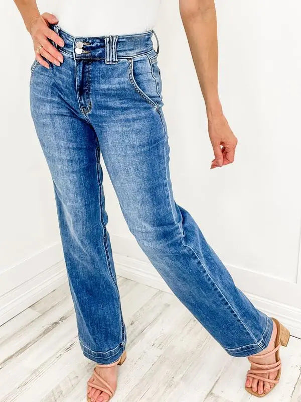Washed Straight Jeans