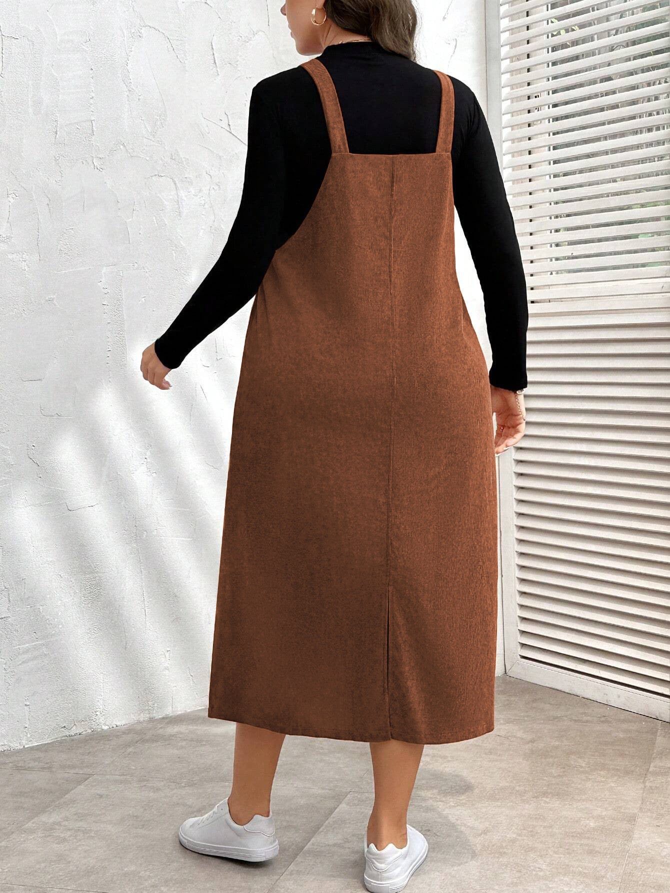 Brown Suspender Dress