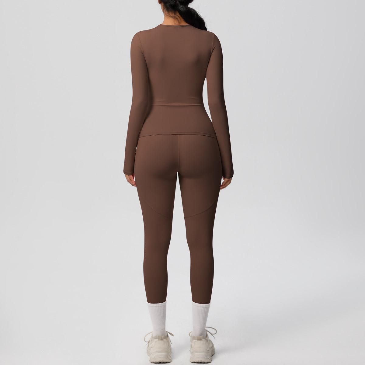 Long Sleeve Pocket Yoga Clothes Set