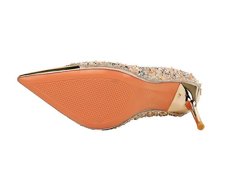 Rhinestone Metal Pointed Stilettos