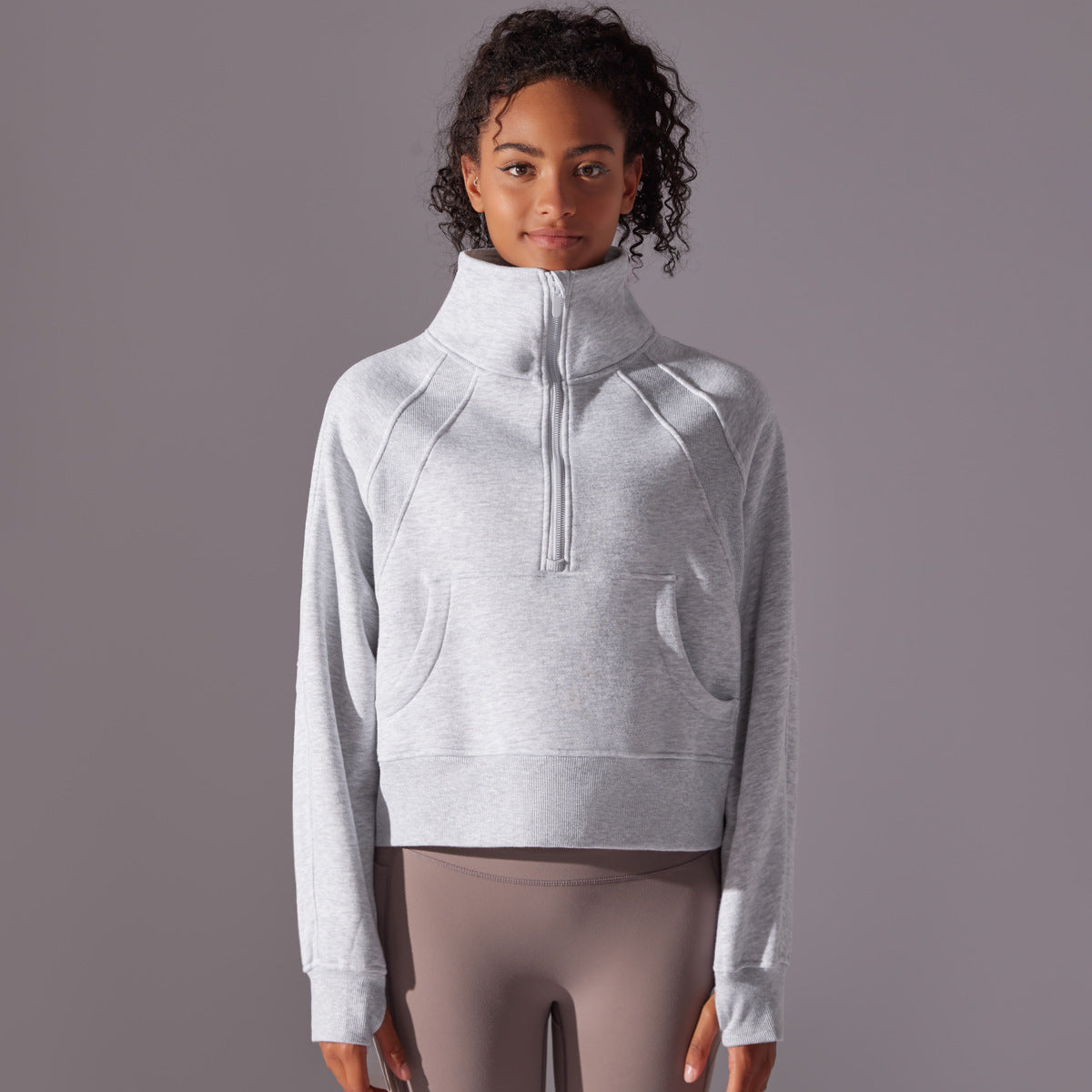 High Collar Zipped Sweatshirt