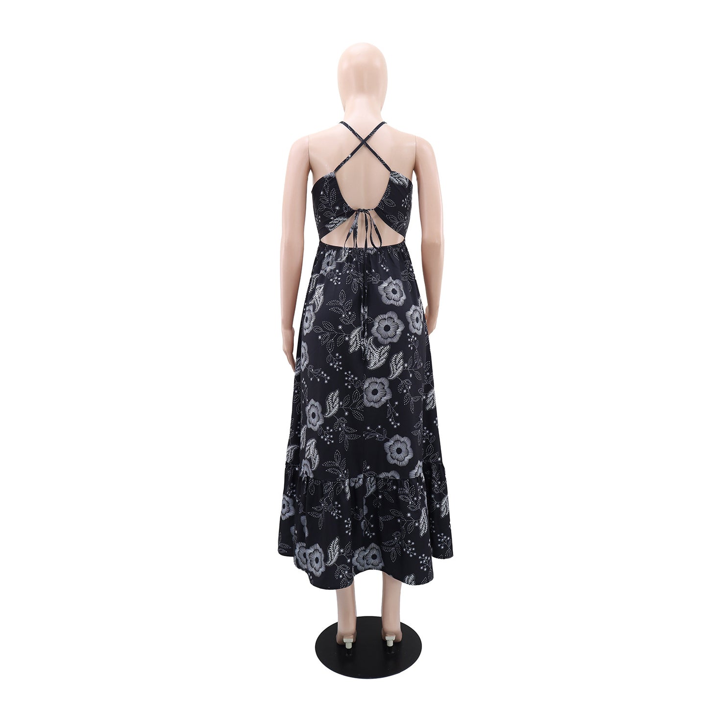 Halter Vacation Elegant Printed Dress