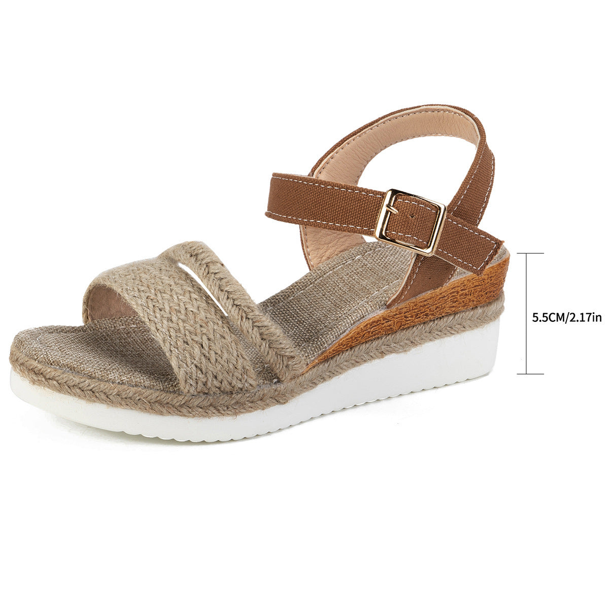 Woven Hemp Rope Wedge Lightweight Sandals