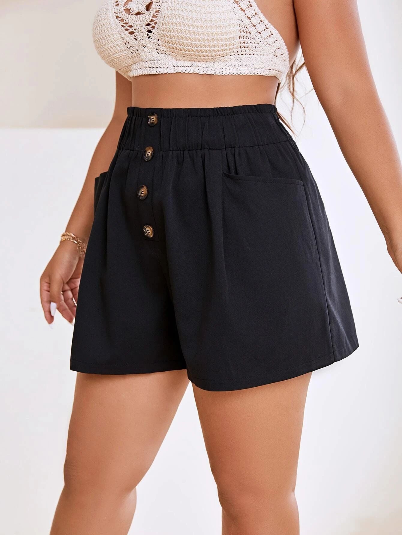 Casual Black Cotton Pants