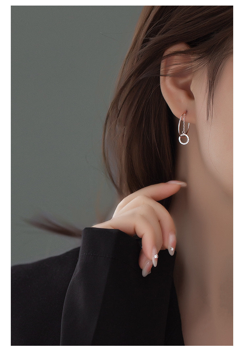 C Shaped Geometric Design Earrings