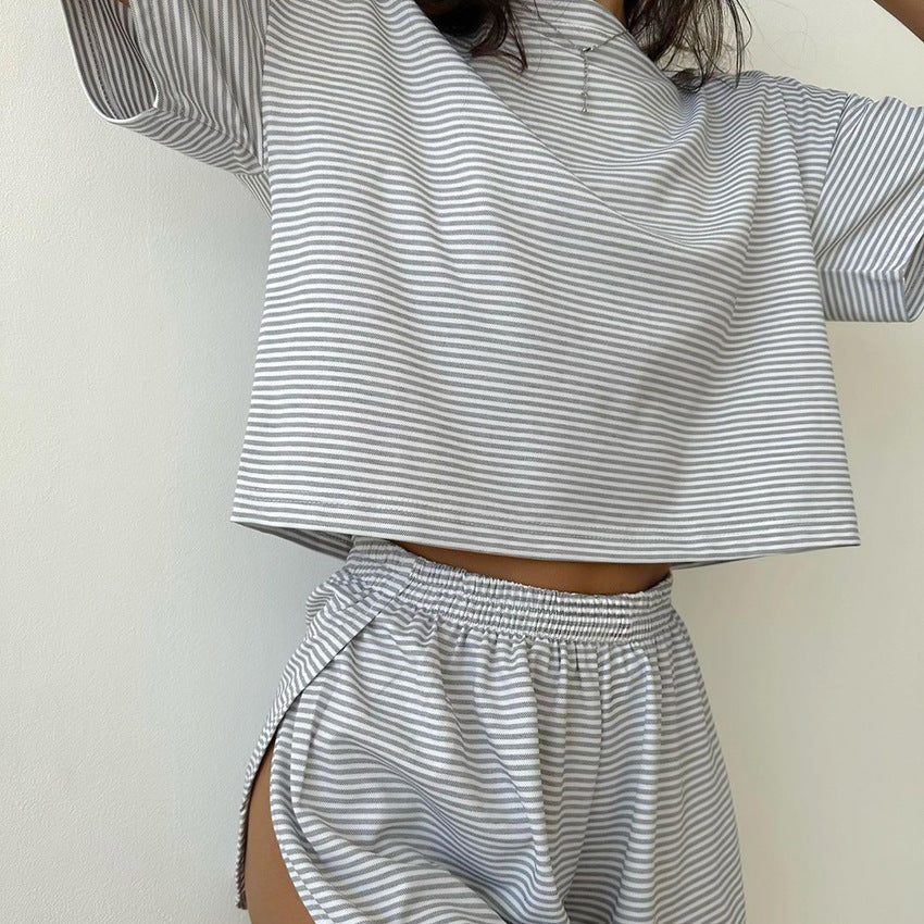 Carol Knitted Striped Pajamas Set