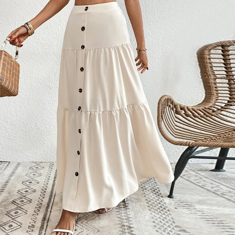 Elastic Waist Tiered Skirt