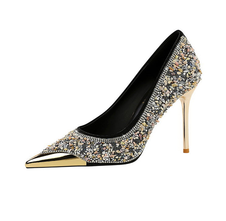 Rhinestone Metal Pointed Stilettos