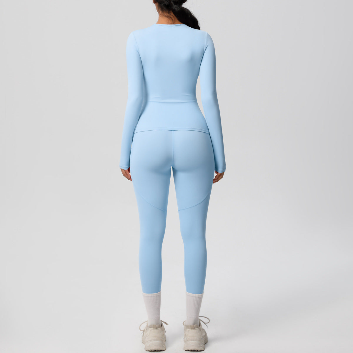 Long Sleeve Pocket Yoga Clothes Set
