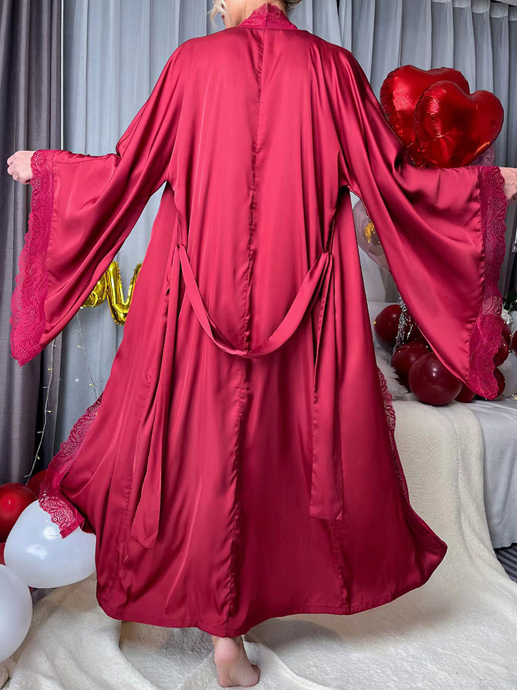 Satin Lace Romantic Luxury Robe
