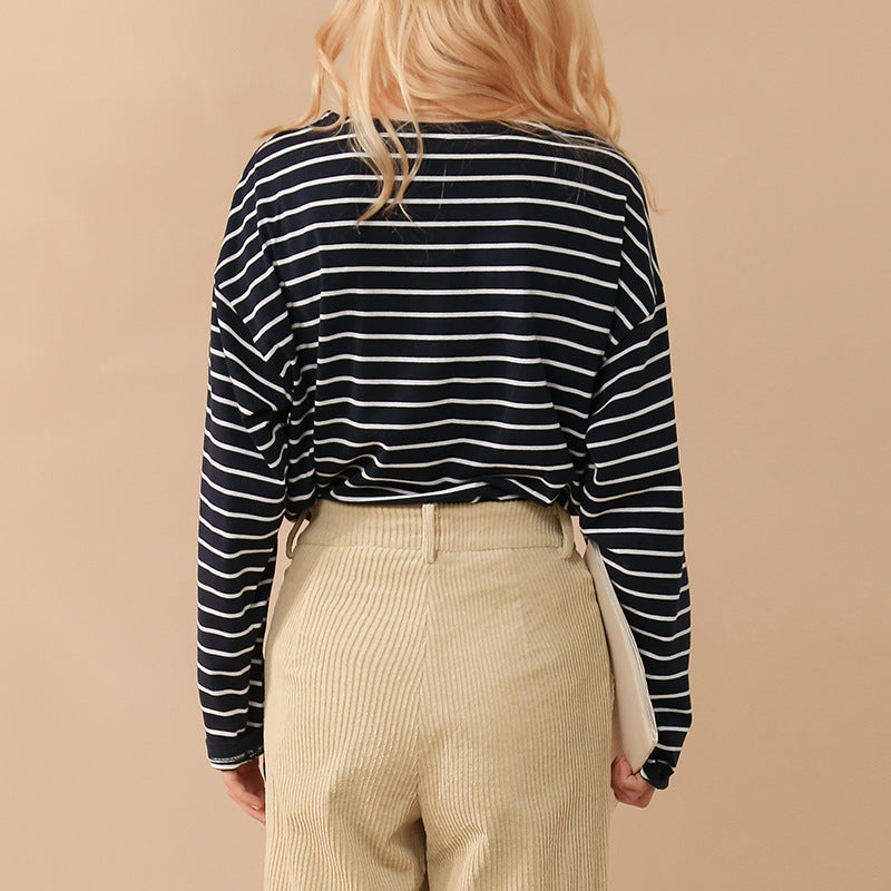 Loose Cotton Striped Top