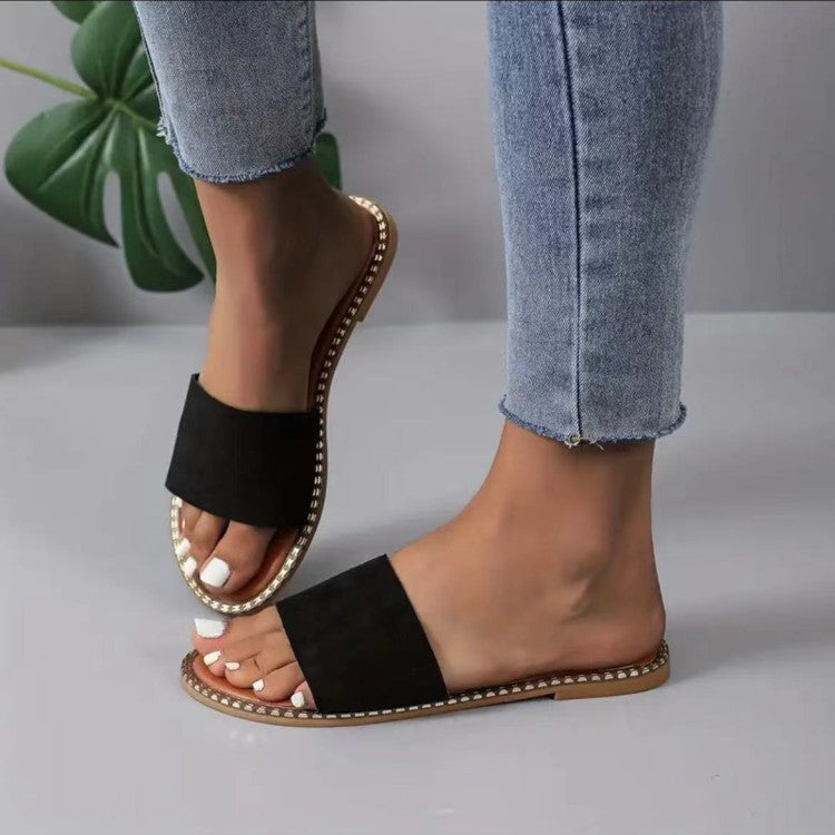 Flat Leopard Print Lightweight Sandals