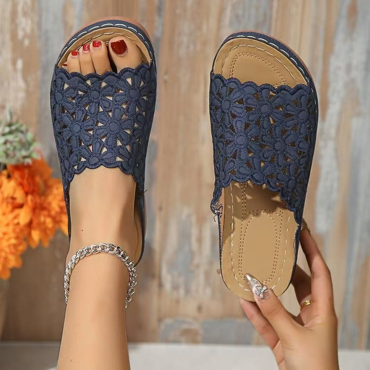 Simple Floral Cutout Lightweight Beach Sandals