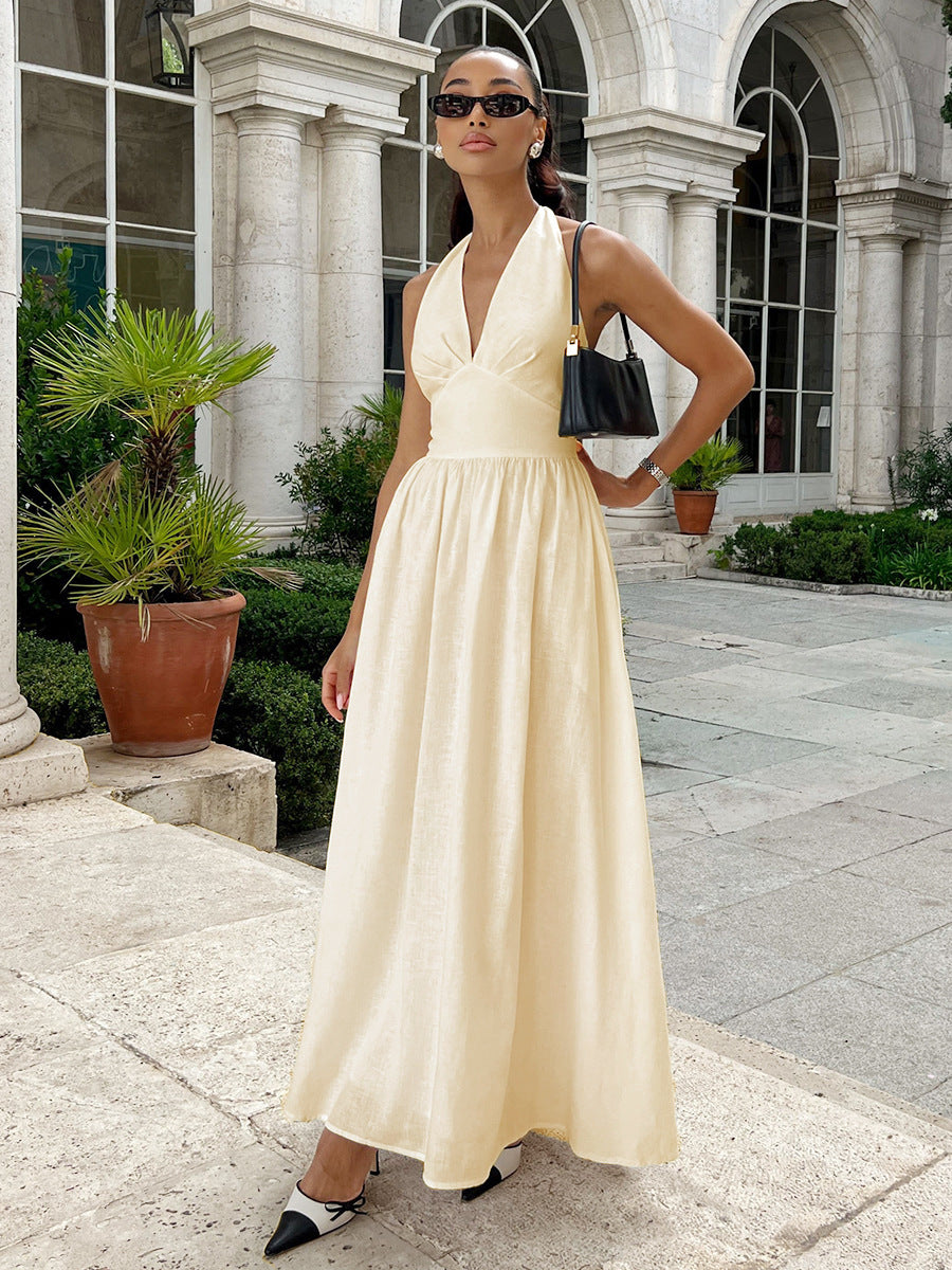 Cotton Halter Maxi Dress