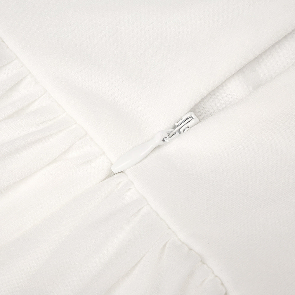 White Summer Asymmetric Maxi Split Dress