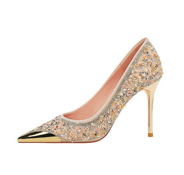Rhinestone Metal Pointed Stilettos