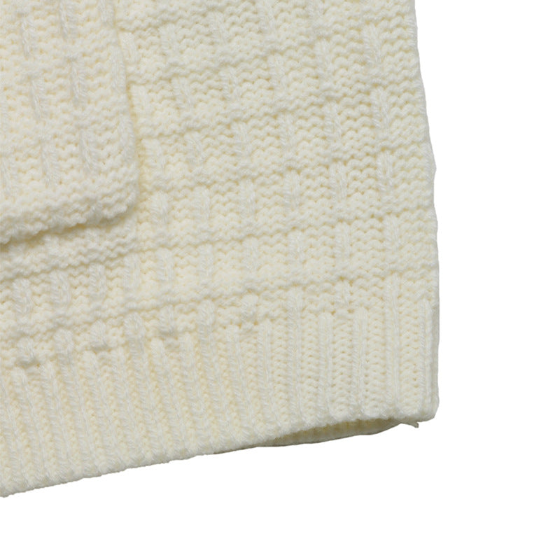 Ivory Waffle Cardigan