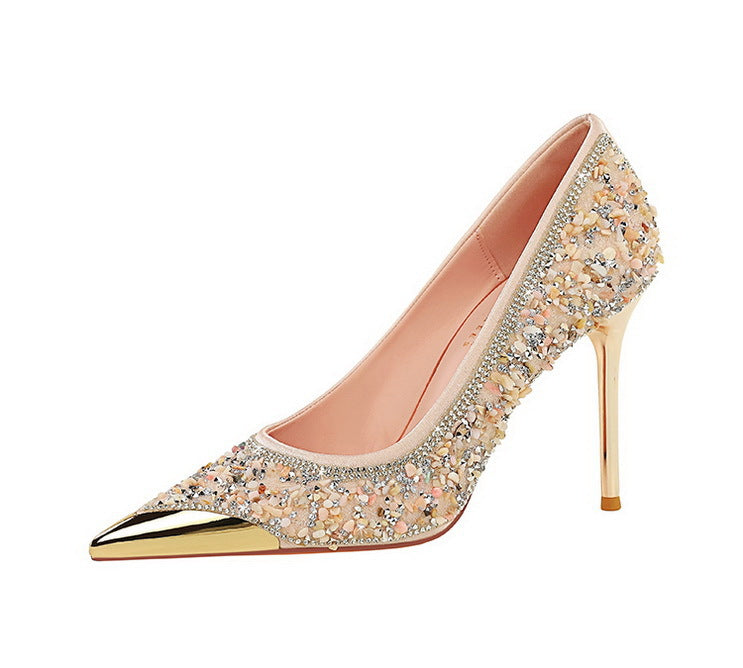 Rhinestone Metal Pointed Stilettos