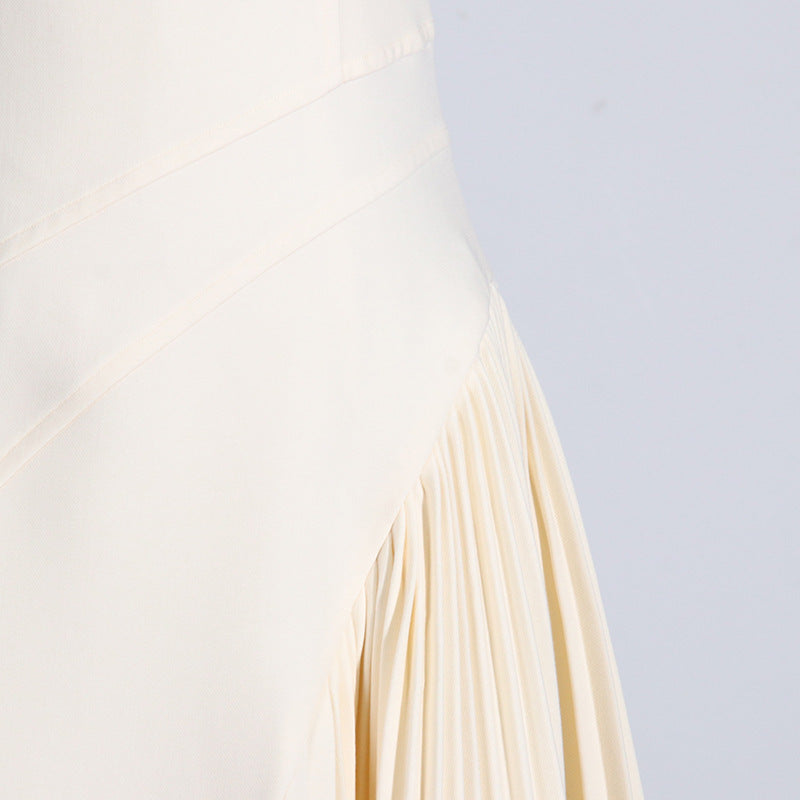 Ivory Vintage Court Cutout Pleated Dress