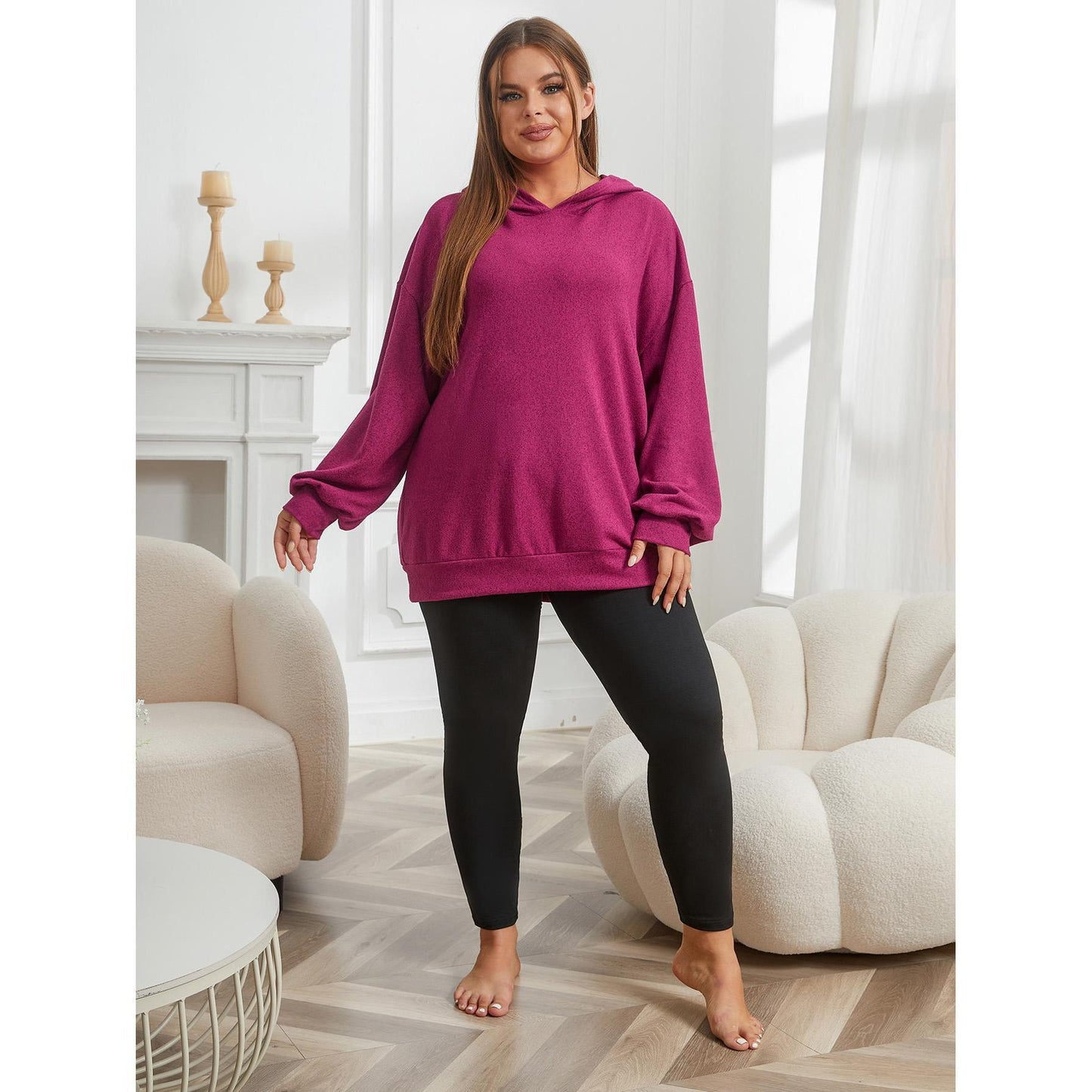 Curvy Light Sweatshirt Two Piece Set