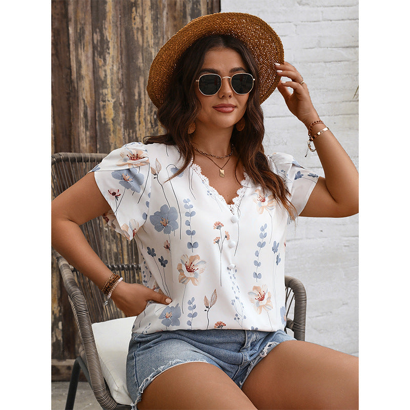 Chiffon Summer V-neck Blouse