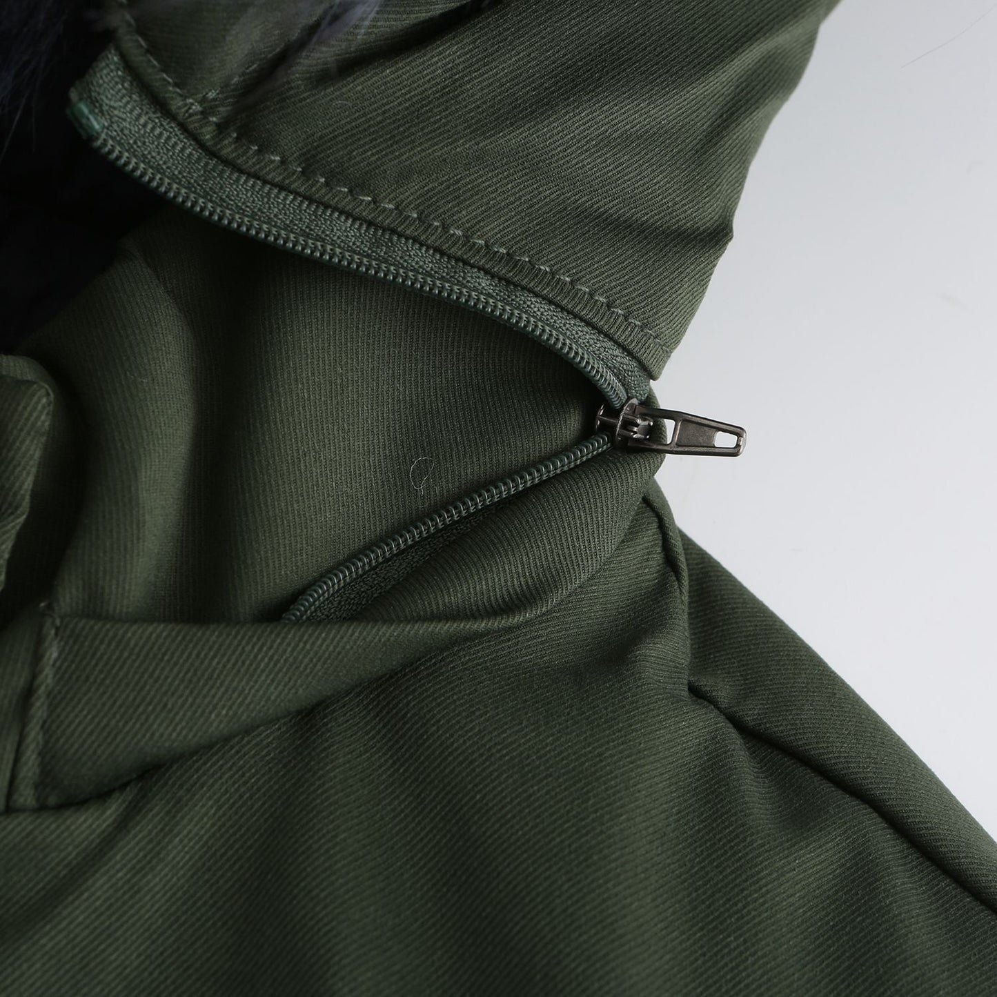 Double Sided Cotton Padded Coat w/ Detachable Hood