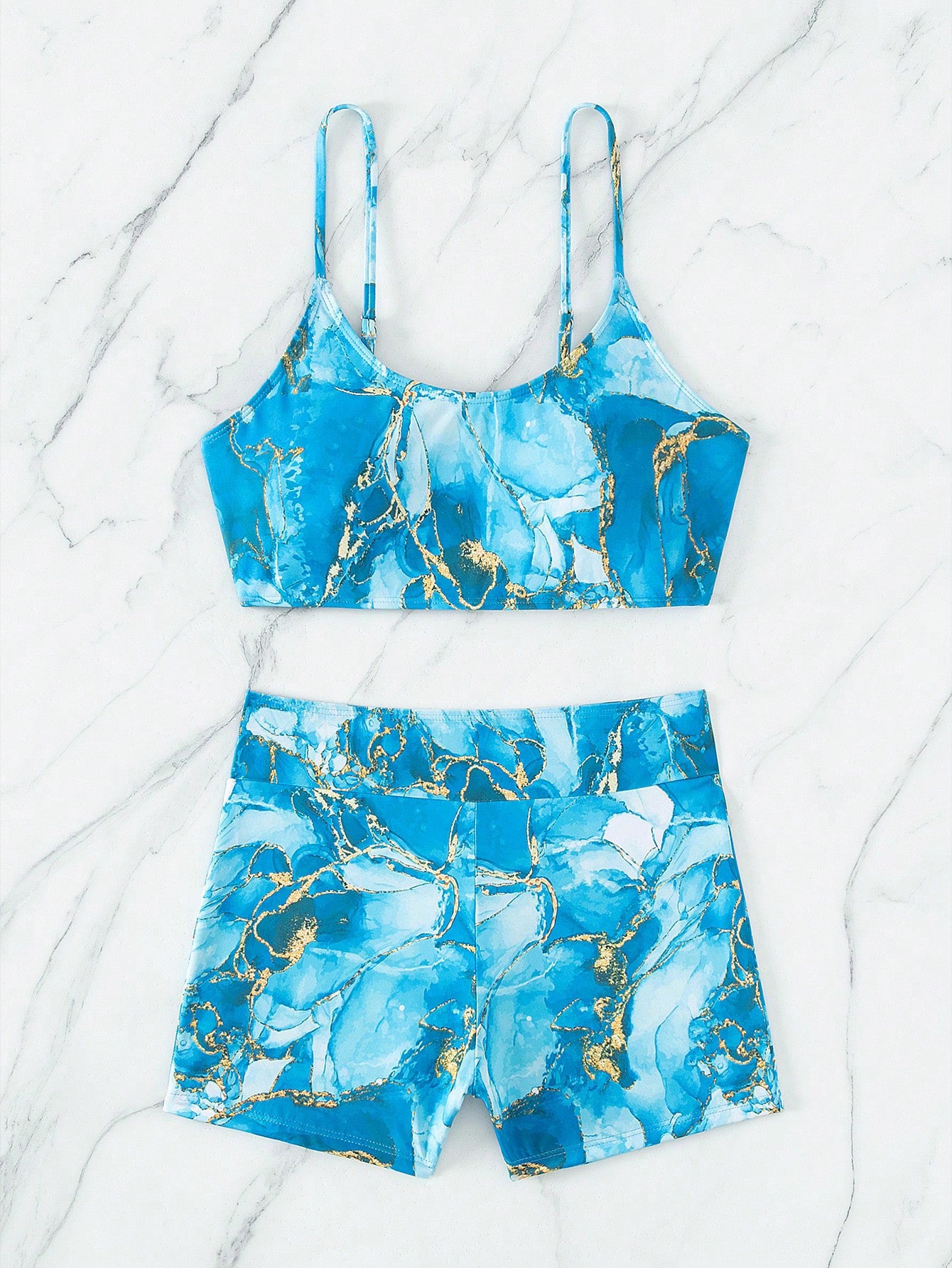 Tie Dyed Split Printed Bikini