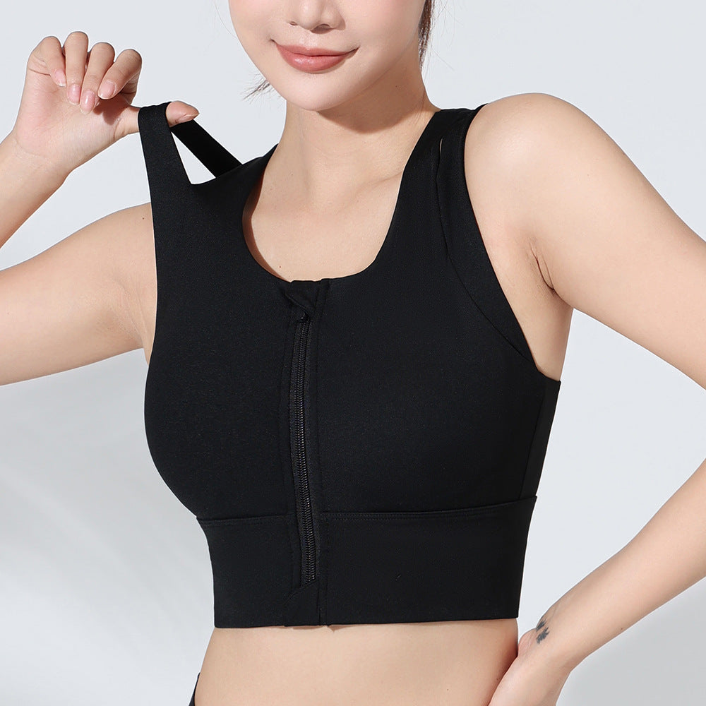 Front Zipper Sports Bra