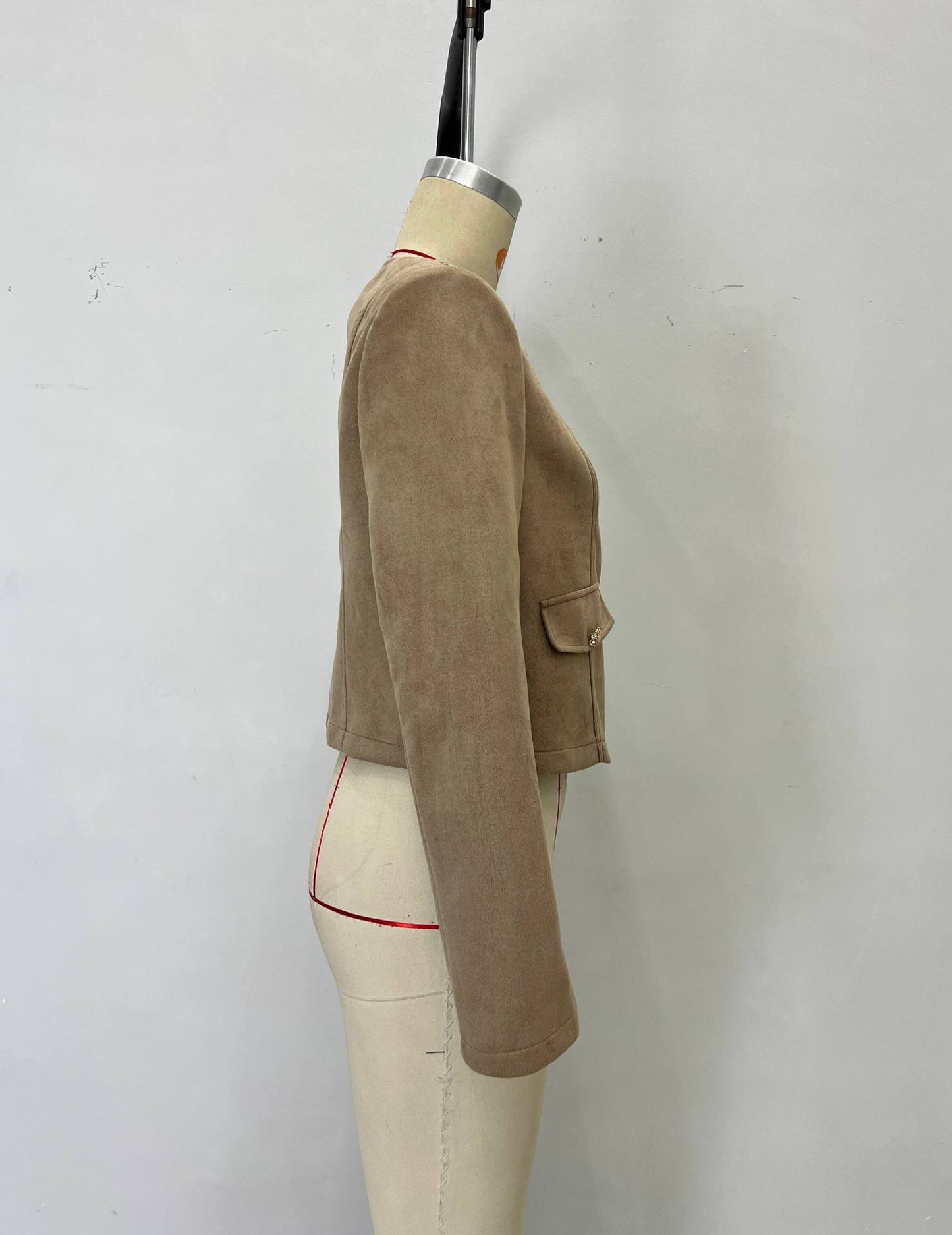 Camel Round Neck Jacket