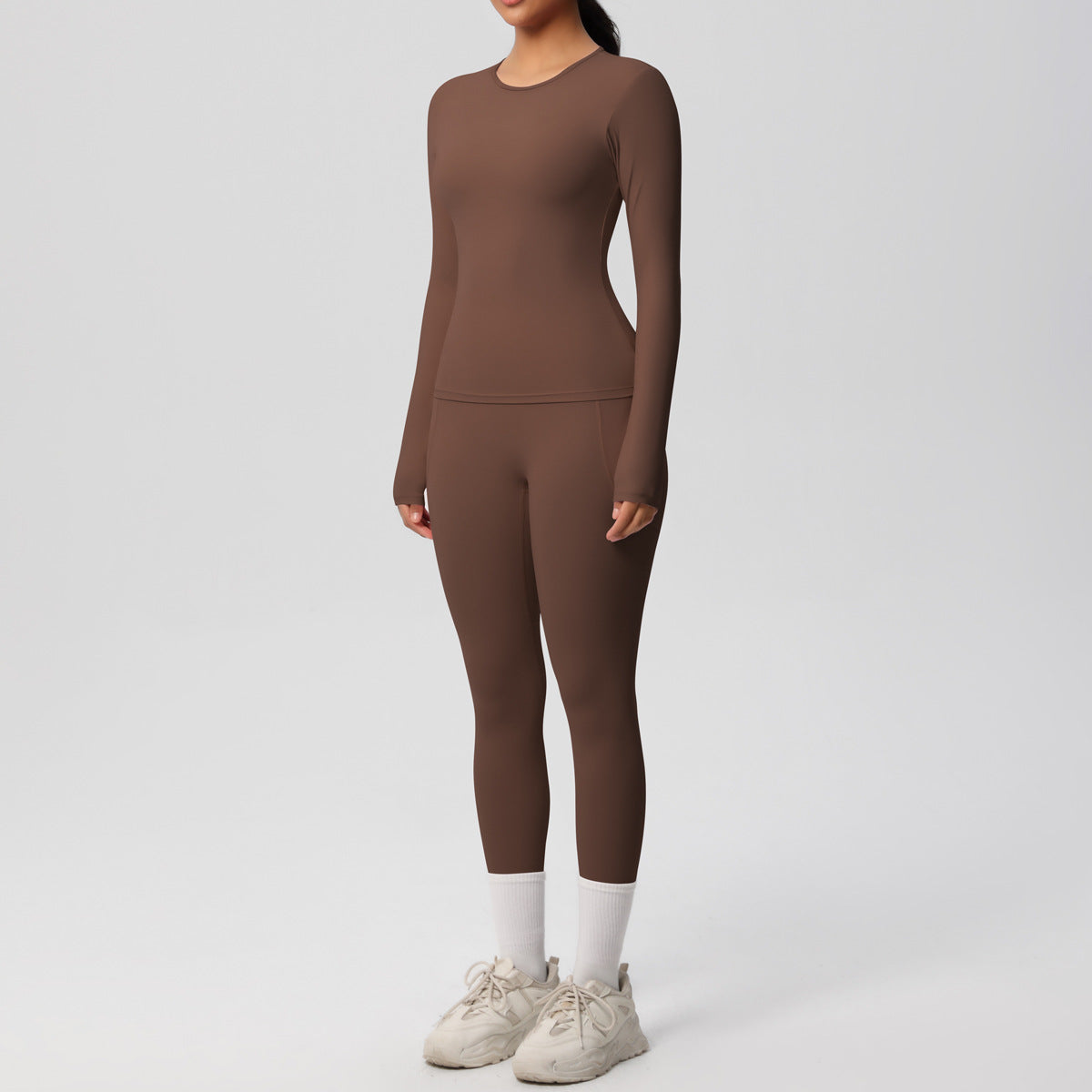 Long Sleeve Pocket Yoga Clothes Set