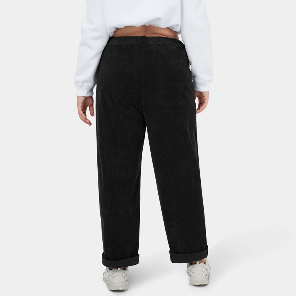 Black Retro High Waist Straight Leg Pants