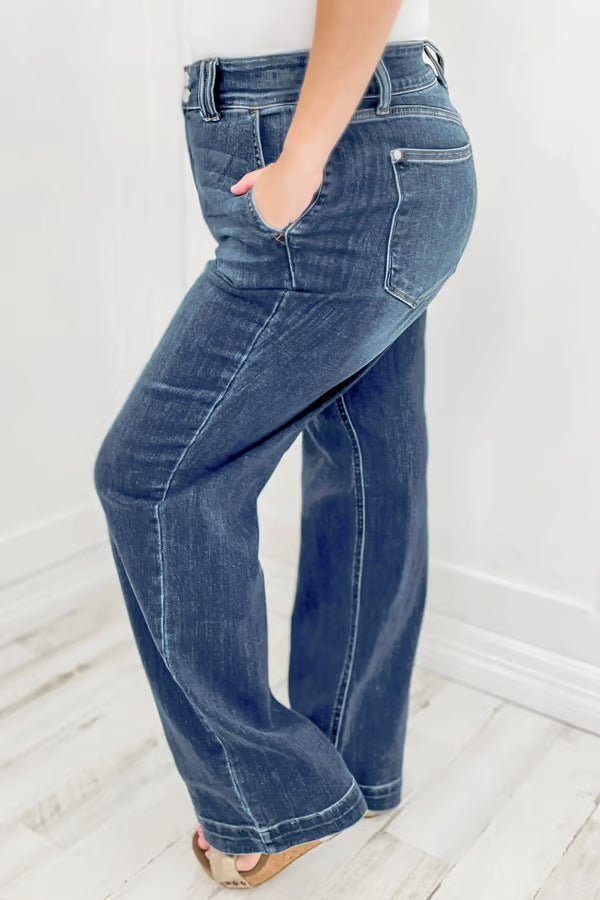 Washed Straight Jeans
