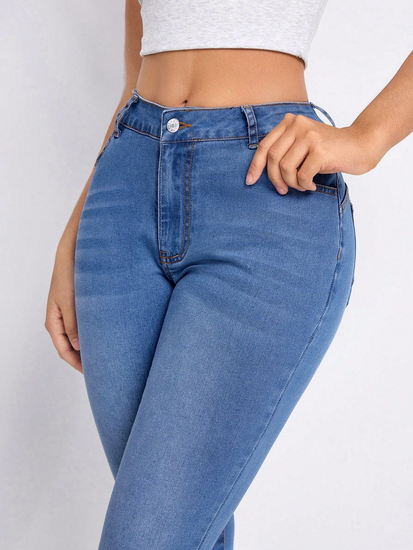 Blue Tight Stretch Skinny Jeans