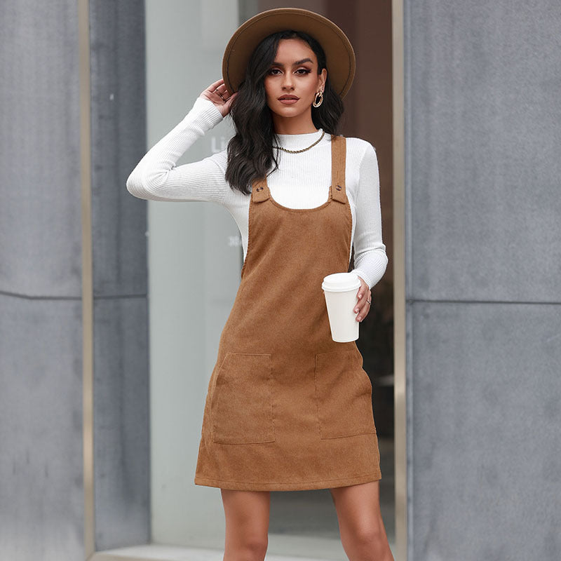 Short Slim Brown Dress