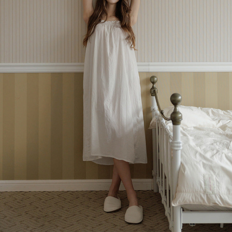 White Cotton Sling Nightgown