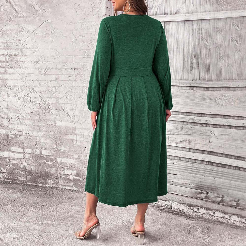 Jersey V-Neck Mid Length Dress