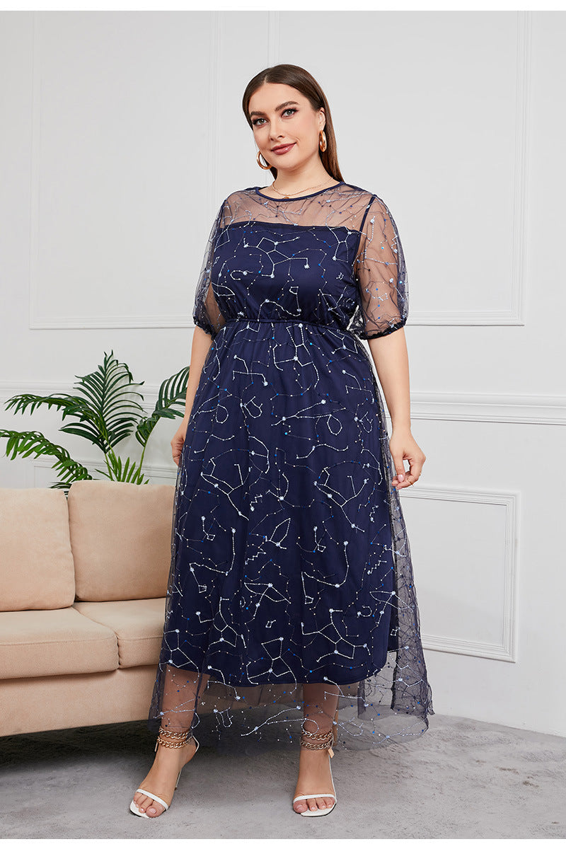 Blue French Hepburn Dress