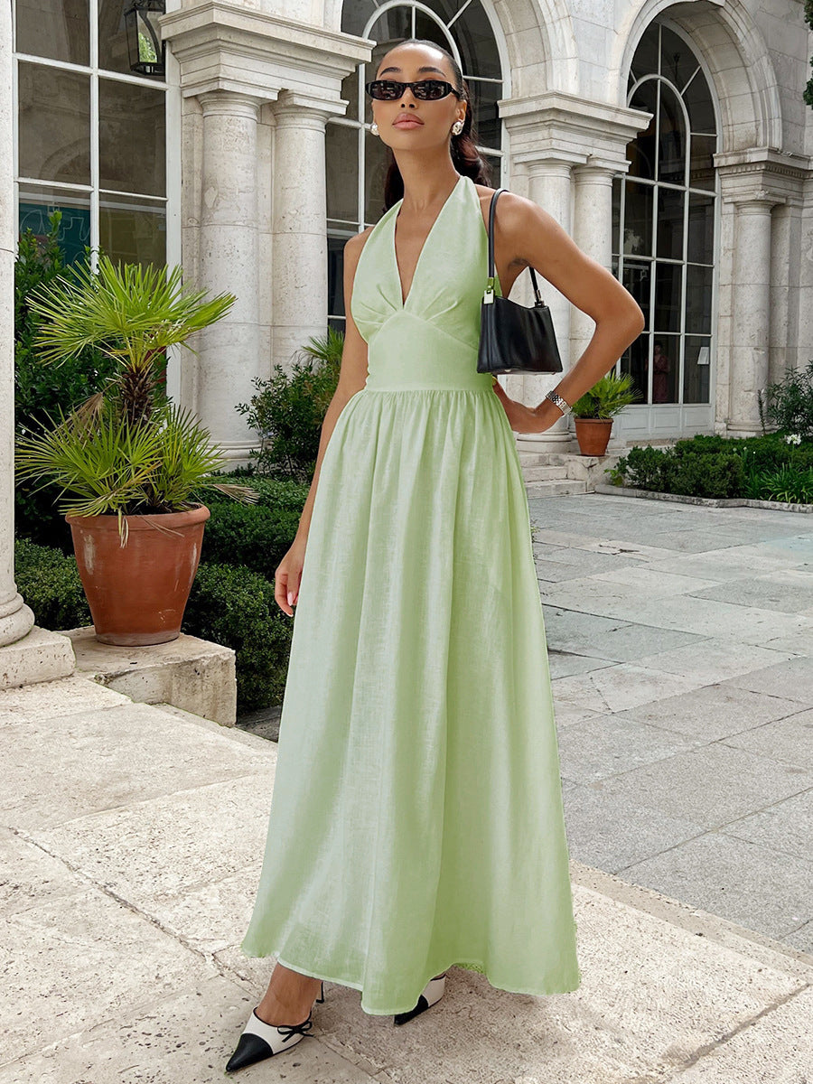 Cotton Halter Maxi Dress