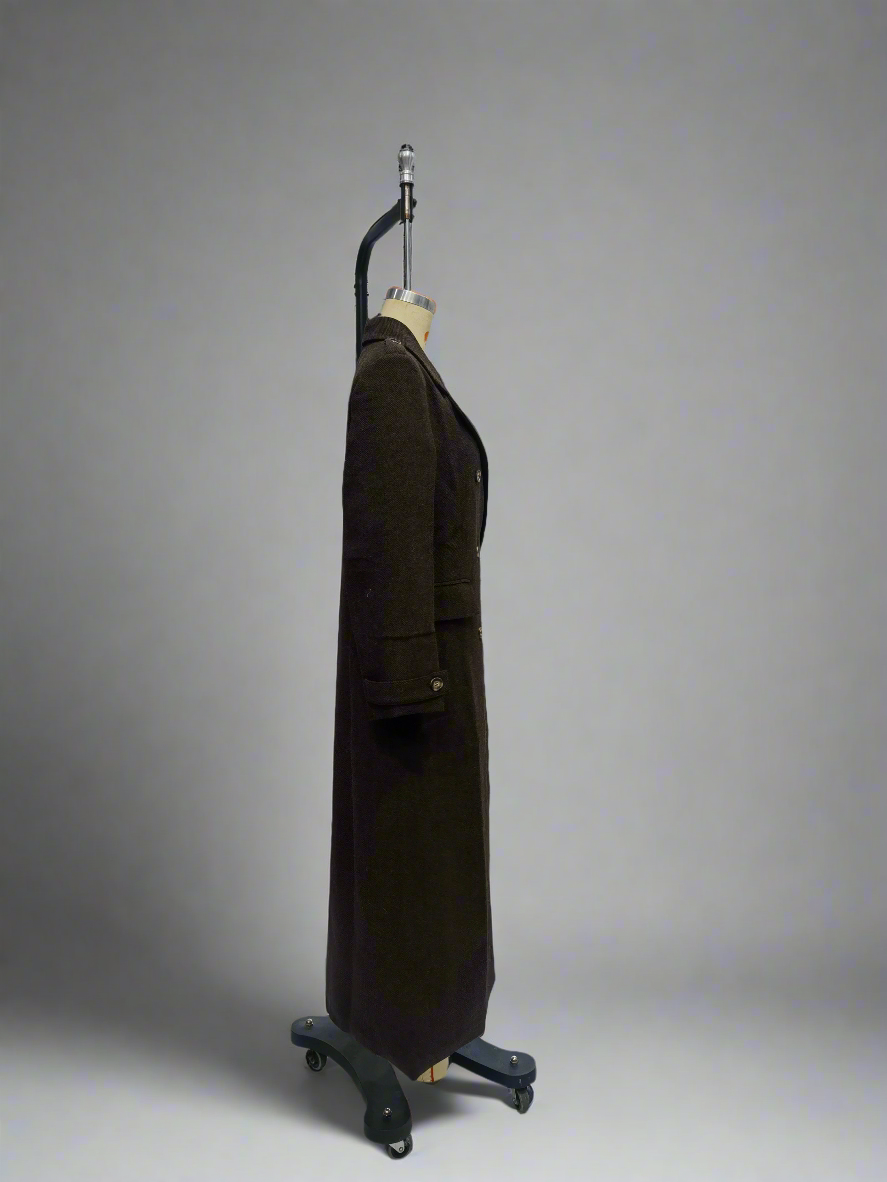 Herringbone Twill Double Breasted Coat