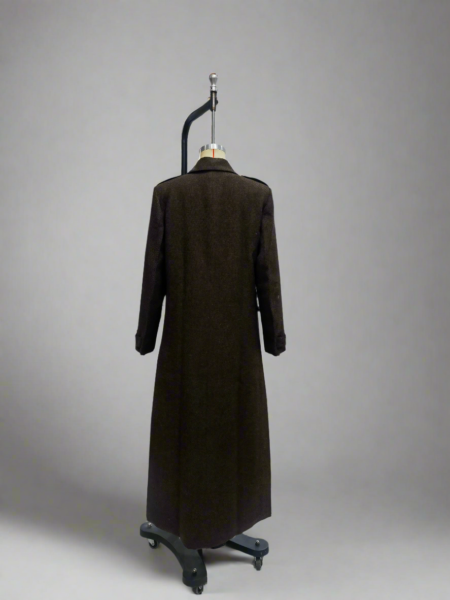 Herringbone Twill Double Breasted Coat