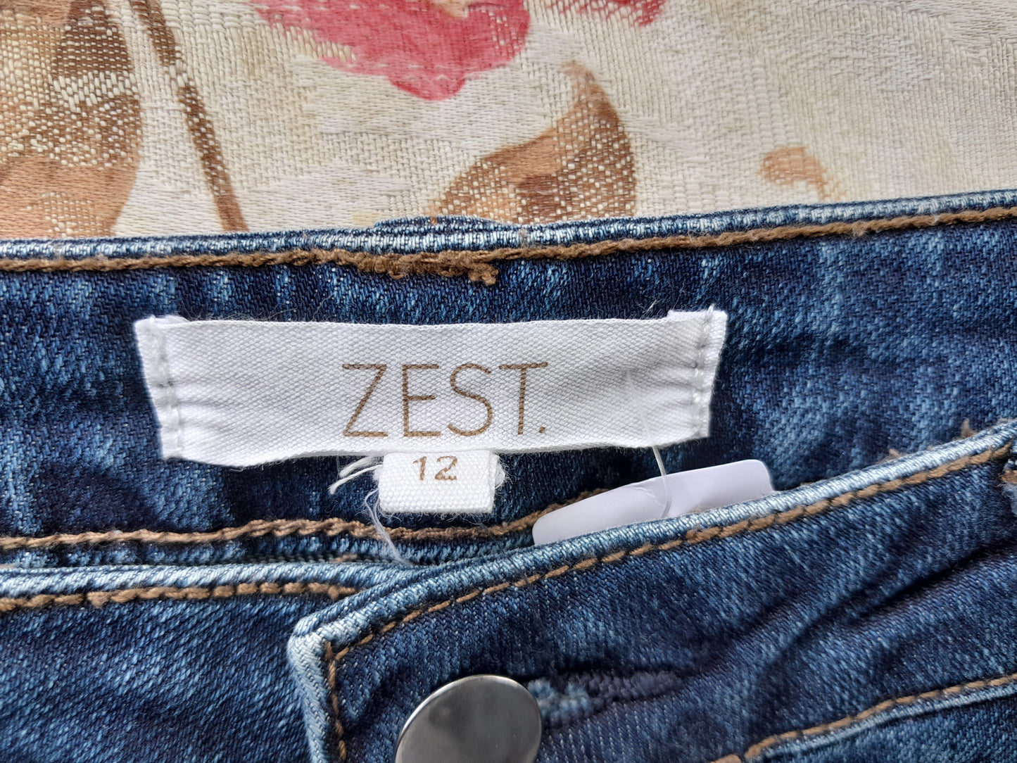 Straight Leg Blue Jeans size: 12