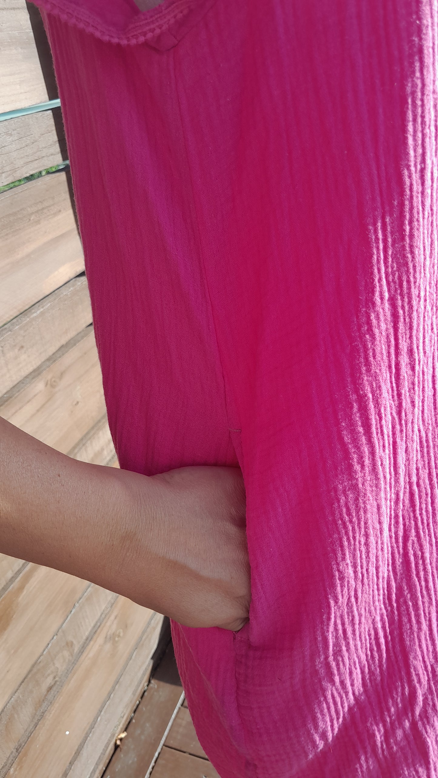 Soft Fuchsia Dress w/ Pockets, size 14