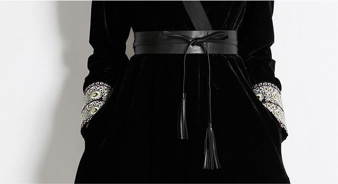 Black Velvet A Line Midi Dress