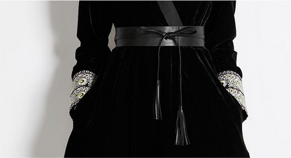 Black Velvet A Line Midi Dress