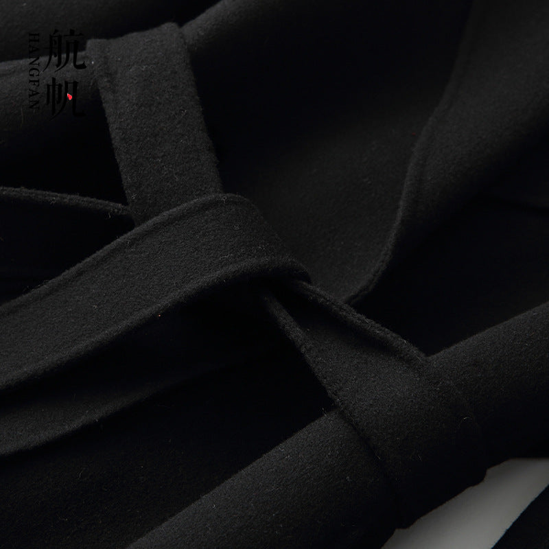 Premium Double-Faced Woolen Mid-Length Coat
