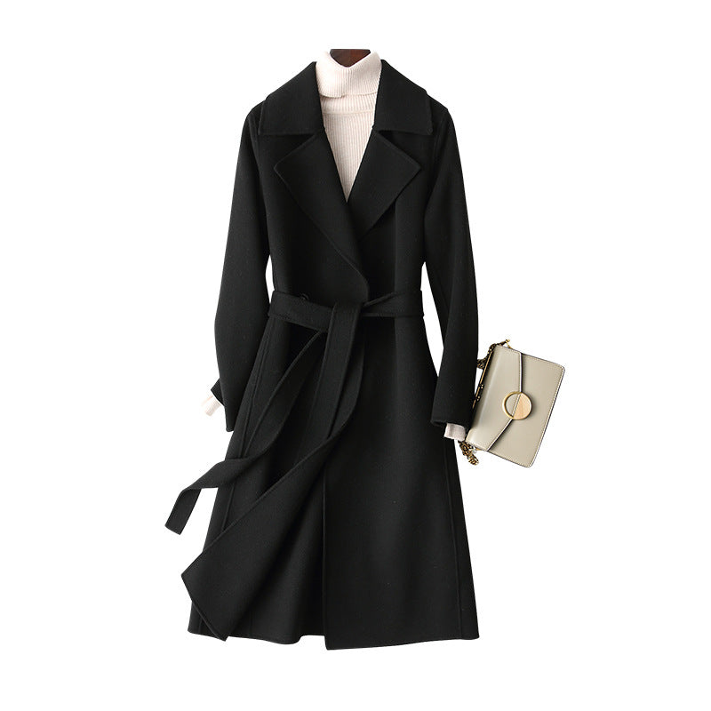 Premium Double-Faced Woolen Mid-Length Coat