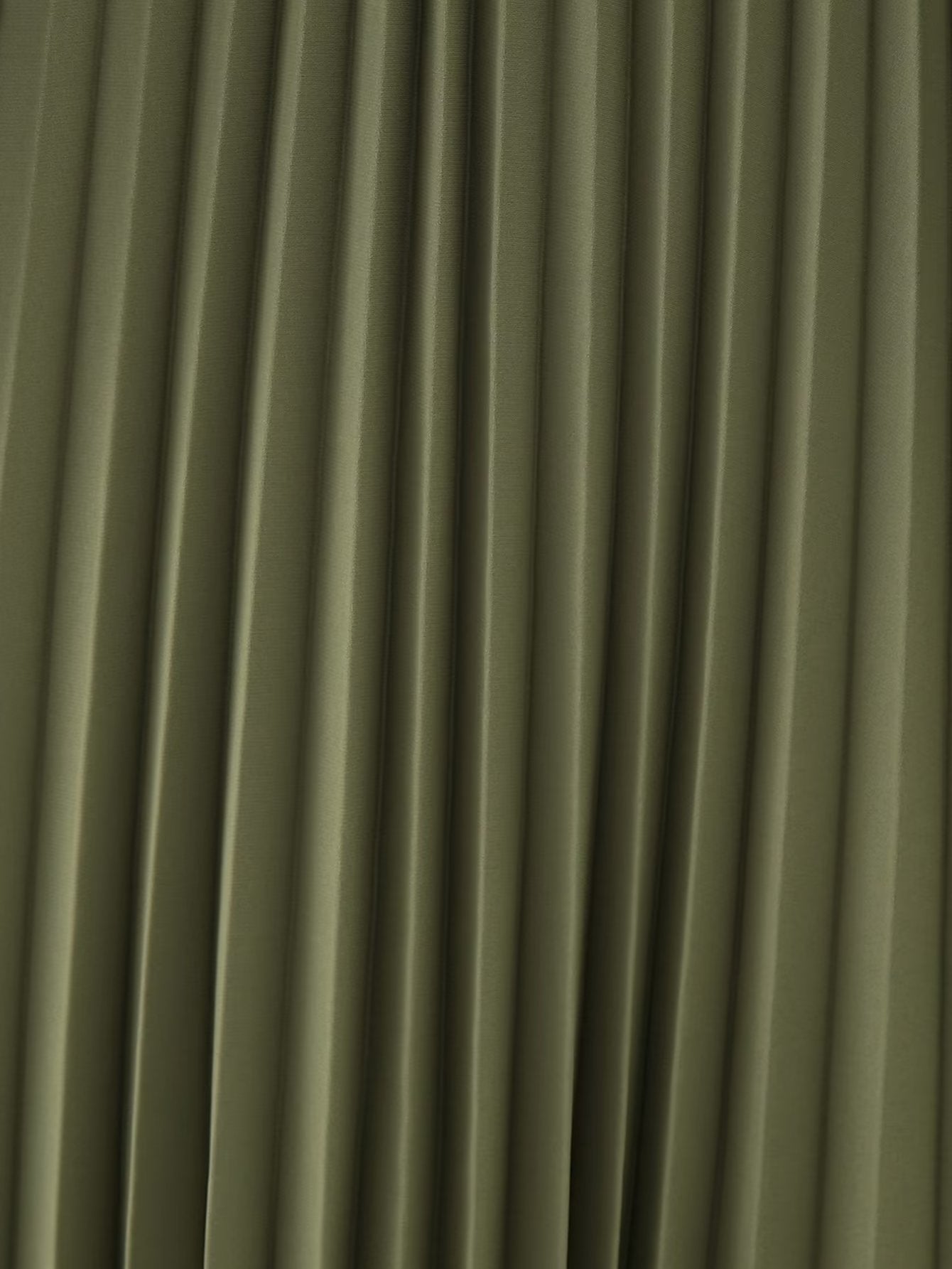 Green Belt Pleated Dress